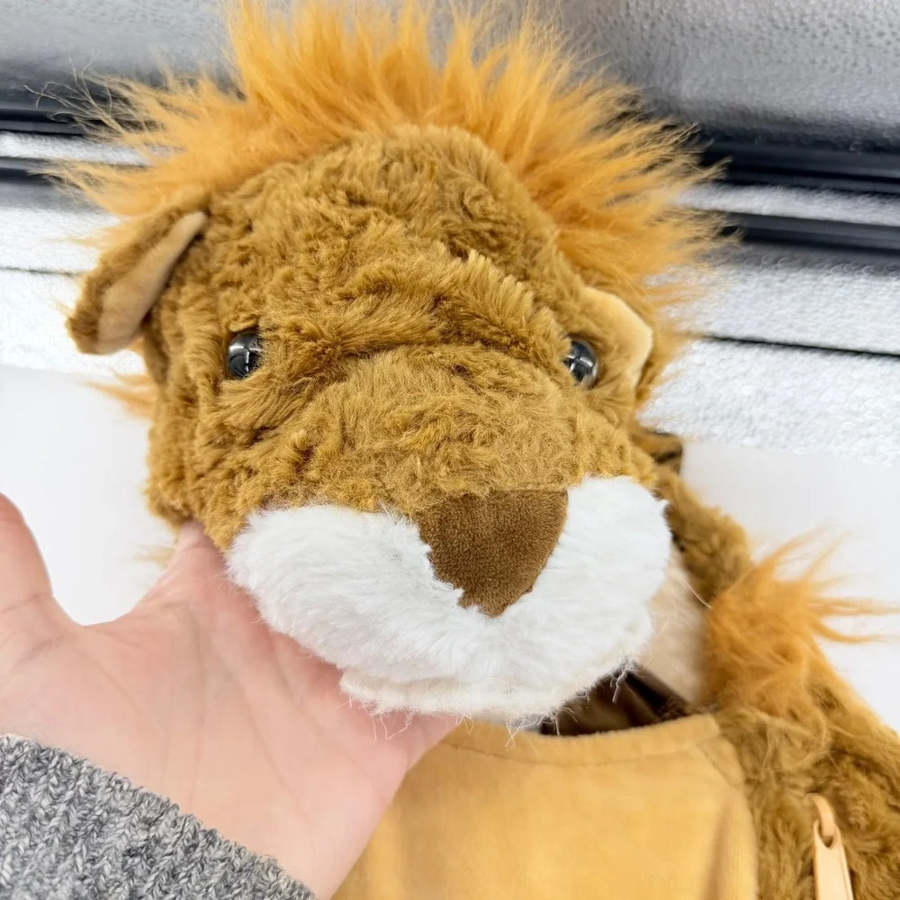 Lion Safari Costume Jumpsuit Kids 2-3T Brown Faux Fur Hooded Halloween Outfit